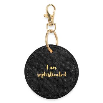 sophisticated gold extraordinary, luxury, exclusive - Round Keyring - black - Front