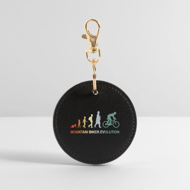 Mountain Biker Evolution Round Keyring