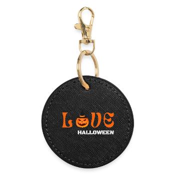 Love halloween - Porte-clés rond - noir - Devant