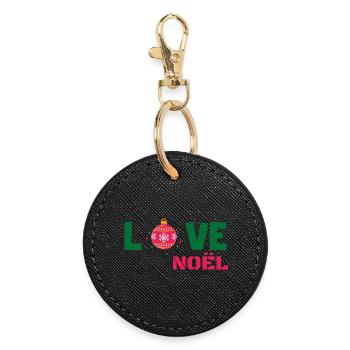 Love Noël - Porte-clés rond - noir - Devant