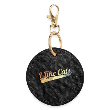 I Like Cats - Round Keyring - black - Front
