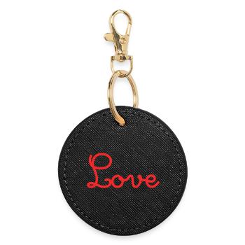 COUPLE. JUST MARRIED. EVJF. SAINT VALENTIN. MARIES - Porte-clés rond - noir - Devant