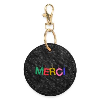 MERCI. MAÎTRESSE. MAÎTRE. MERCI MAÎTRESSE - Porte-clés rond - noir - Devant