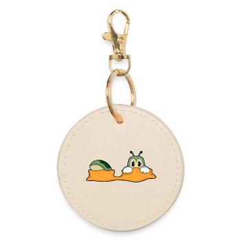 Caterpillar hole in the ground - Round Keyring - oyster - Front