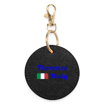 Florenz, Italien - Stilvolle Drucke - Runder Schlüsselanhänger - Schwarz - Vorne