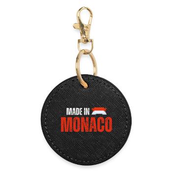Made in Monaco, Monegasque pride - Round Keyring - black - Front