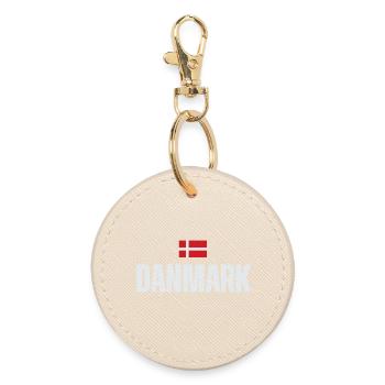 Danish pride, proud Dane - Round Keyring - oyster - Front