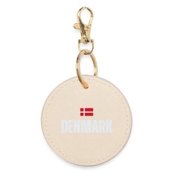 Drapeau du Danemark, fier danois - Porte-clés rond - huître - Devant