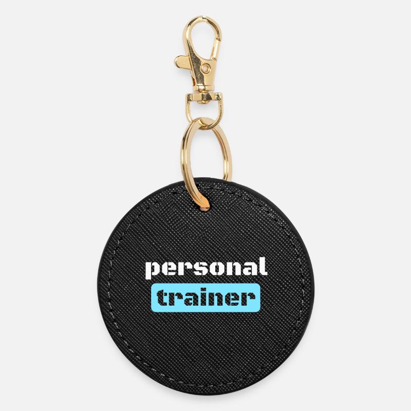 Personal Trainer Fitnesstrainer - Runder Schlüsselanhänger - Schwarz