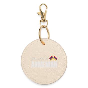 Armenian proud, I love Armenia - Round Keyring - oyster - Front