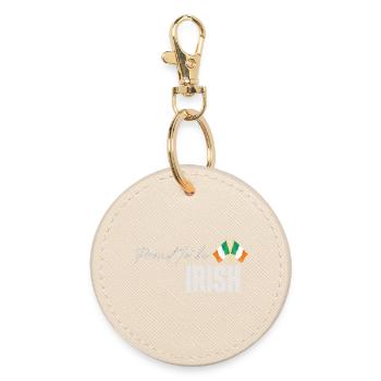 Irish pride, I love Ireland - Round Keyring - oyster - Front