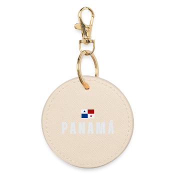 Panama Flag, I Love Panama - Round Keyring - oyster - Front