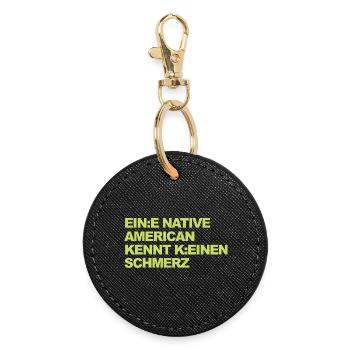 SATIRE WOKE : Un Indien ne connaît pas la douleur - Porte-clés rond - noir - Devant