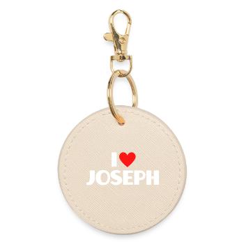 I love Joseph Rotes Herz Romantischer Name Fan - Runder Schlüsselanhänger - Auster - Vorne