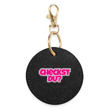 Do you check? - Cheeky questions, stylish answers. - Round Keyring - black - Front