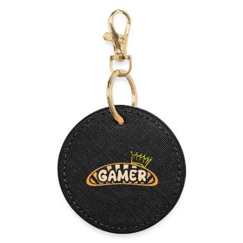 Beruf Gamer - Runder Schlüsselanhänger - Schwarz - Vorne