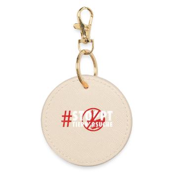 Animal welfare STOP ANIMAL TESTING FUNNY - Round Keyring - oyster - Front