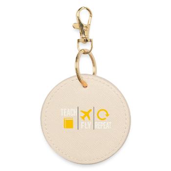 Flight Instructor Cfi Pilot Aviation Instructor - Round Keyring - oyster - Front