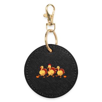 Thanksgiving Turkey Baby - Round Keyring - black - Front