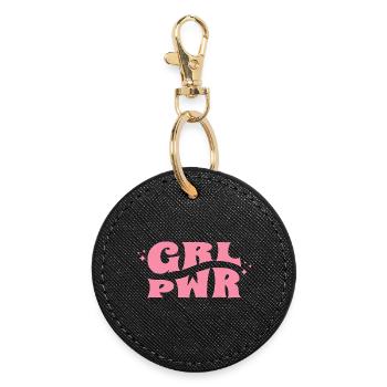 GRL PWR Feminine Style - Round Keyring - black - Front