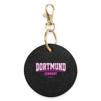Dortmund Germany College Style Pink - Round Keyring - black - Front