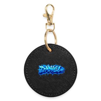 Graffiti  DANIEL Prénom cadeau idéal imprimable  - Porte-clés rond - noir - Devant