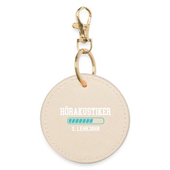 Hearing aid acoustician training 2nd year of apprenticeship 2nd year of work - Round Keyring - oyster - Front