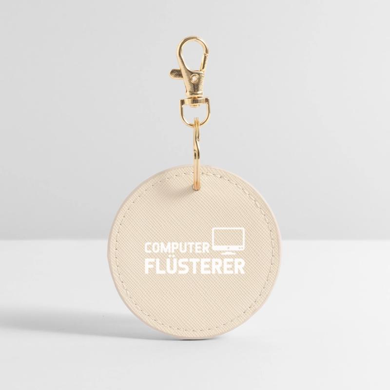 Pixel Computer Nebula Pattern Round Keyring