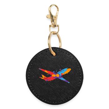 Avion Pilote Coloré Enfants Hommes Garçons Pilote - Porte-clés rond - noir - Devant