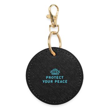 Protect Your Peace Lotus Yoga Spirituality - Round Keyring - black - Front