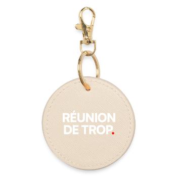 Réunion de trop. Humour bureau minimaliste - Porte-clés rond - huître - Devant