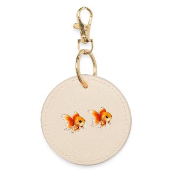 Zwei Goldfisch-Paare Illustration - Runder Schlüsselanhänger - Auster - Vorne