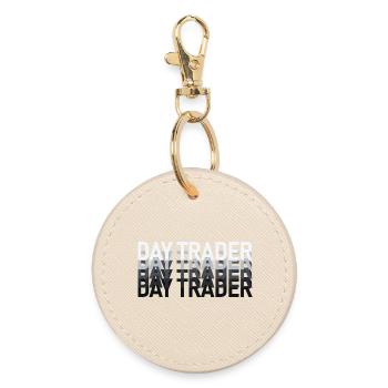 Day Trader Stock Market Stock Market Trader - Round Keyring - oyster - Front