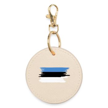 Estonia Flag - Round Keyring - oyster - Front