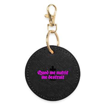 quod me nutrit me destruit - Runder Schlüsselanhänger - Schwarz - Vorne