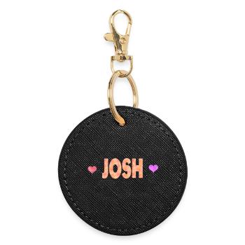 Josh - Runder Schlüsselanhänger - Schwarz - Vorne