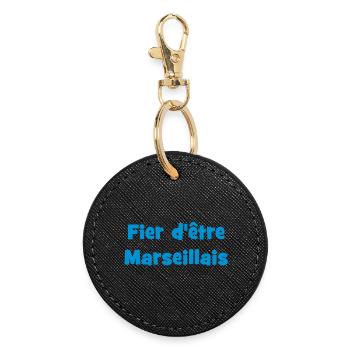 Proud to be Marseille - Round Keyring - black - Front