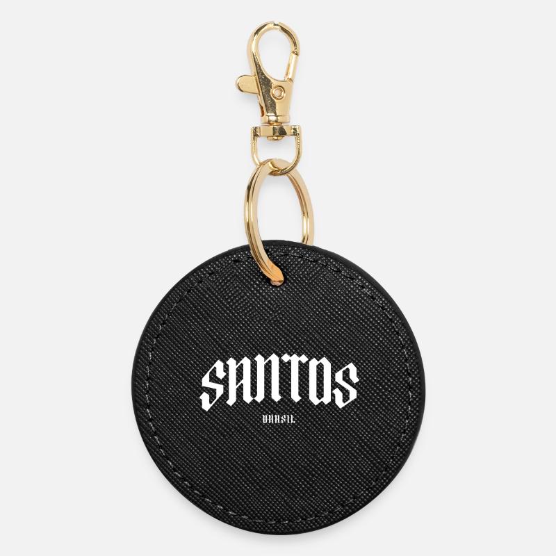 Lettrage gothique Santos Brasil - Porte-clés rond - noir