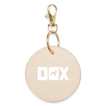 DOX Dogs Hunde Mops Hund Tierliebe coole Quote Fan - Runder Schlüsselanhänger - Auster - Vorne