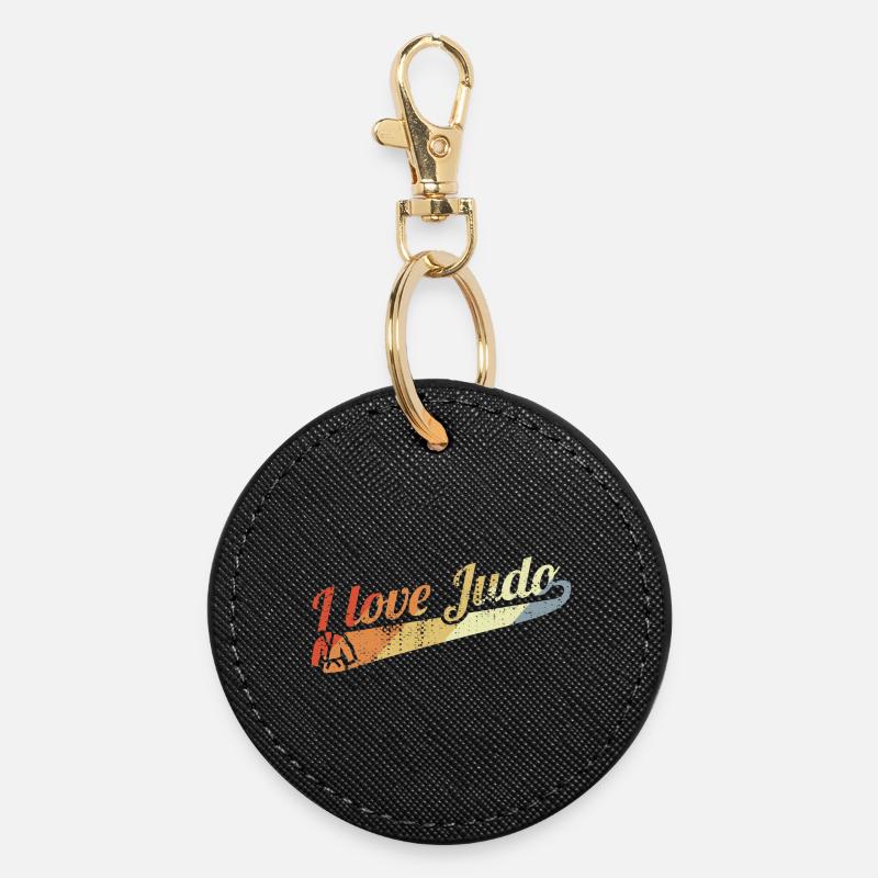 Judo Fighters - Round Keyring - black