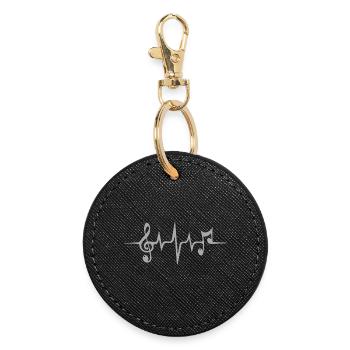 Ligne de notes - Porte-clés rond - noir - Devant