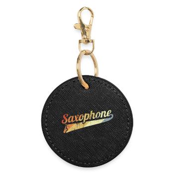 Vintage Saxophone - Round Keyring - black - Front
