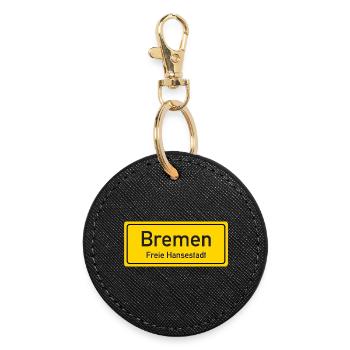 Bremen place name sign Germany - Round Keyring - black - Front