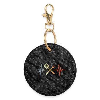 Wooden spoon palpitations - Round Keyring - black - Front