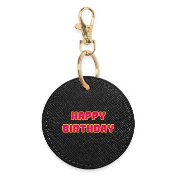 JAHRESTAG. ALLES GUTE ZUM GEBURTSTAG - Runder Schlüsselanhänger - Schwarz - Vorne