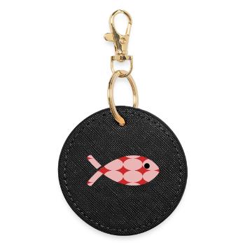 POISSON. MEMOIRE. SARDINE. POISSON D'AVRIL. MER - Porte-clés rond - noir - Devant