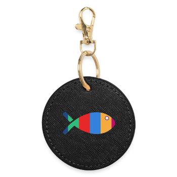 FISH - Round Keyring - black - Front