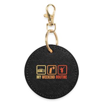 Break Dancer Weekend Routine - Round Keyring - black - Front