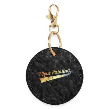 I Love Painting - Round Keyring - black - Front