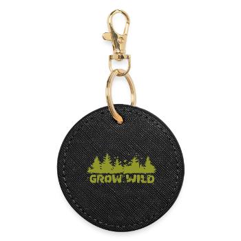 grow wild Natur und Waldfreunde - Runder Schlüsselanhänger - Schwarz - Vorne
